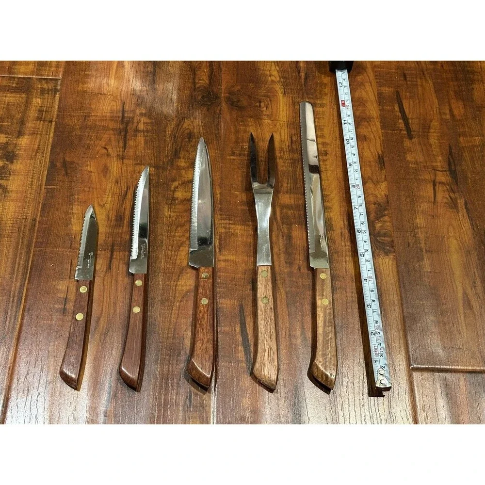 Crown Awards Hand Forged Japan Stainless Steel 5-Piece Carving Knife Fork Set